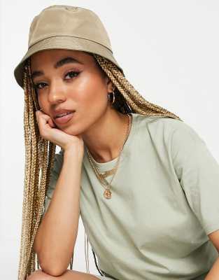 ASOS DESIGN – Kamiennobeżowy kapelusz typu bucket z nylonu