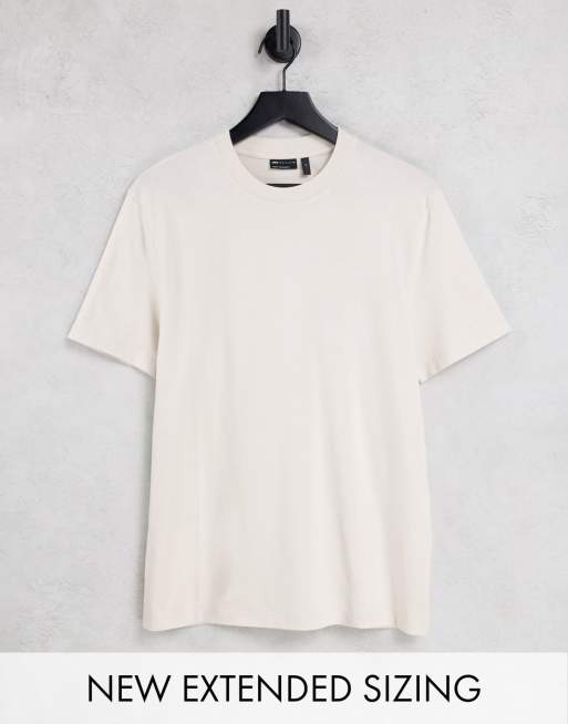 ASOS DESIGN – Kamiennobeżowy T-shirt z okrągłym dekoltem – STONE