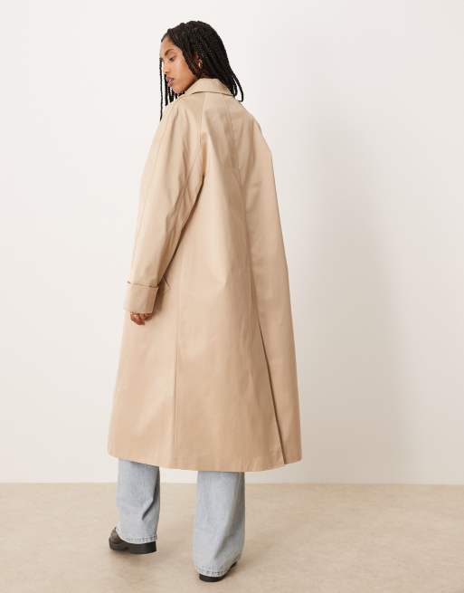 ASOS DESIGN – Kamiennoszary trencz o wydłużonym kroju, 3 z 4