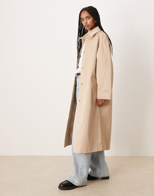 ASOS DESIGN – Kamiennoszary trencz o wydłużonym kroju, 4 z 4