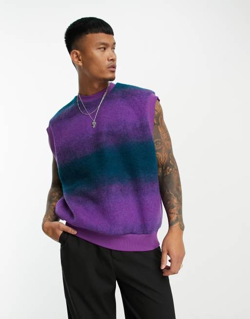 ASOS DESIGN – Kamizelka oversize z czesanej dzianiny z efektem ombre