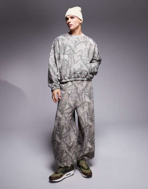 ASOS DESIGN – Kamouflagemönstrade, baggy mjukisbyxor i ballongmodell, del av set - view 1