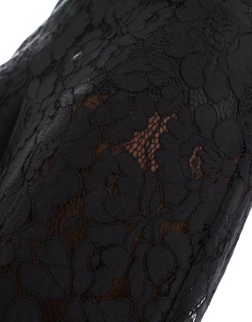 ASOS DESIGN - Kanten broek met wijde pijpen in zwart, 3 van 5