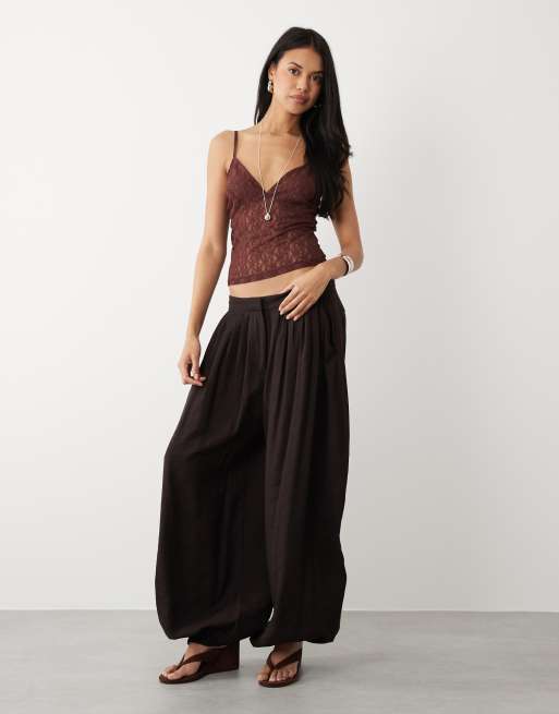 ASOS DESIGN - Kanten camitop in chocoladebruin, 3 van 4