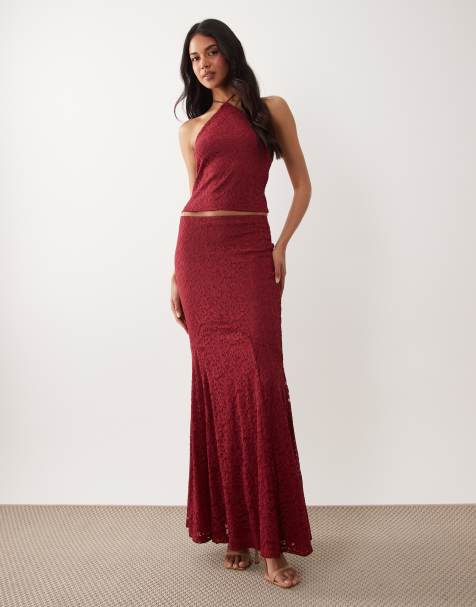 ASOS DESIGN - Kanten co-ord set in bordeauxrood - view 1
