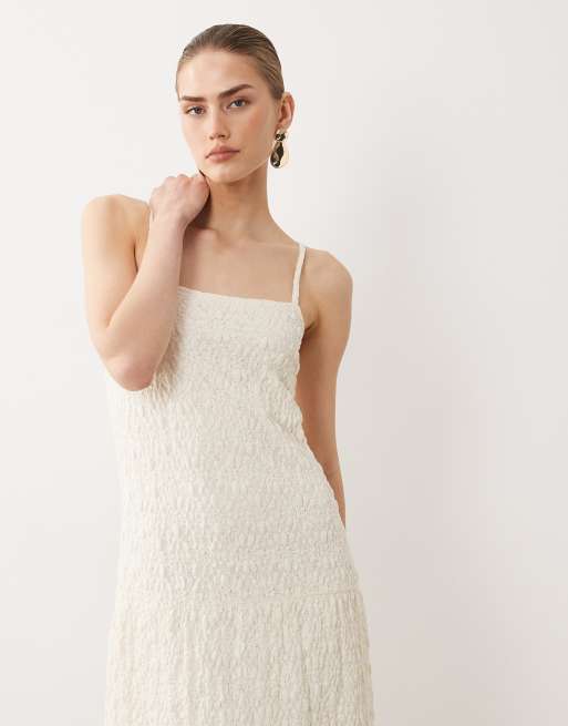 ASOS DESIGN - Kanten maxi jurk met A-lijn in neutraal, 2 van 4