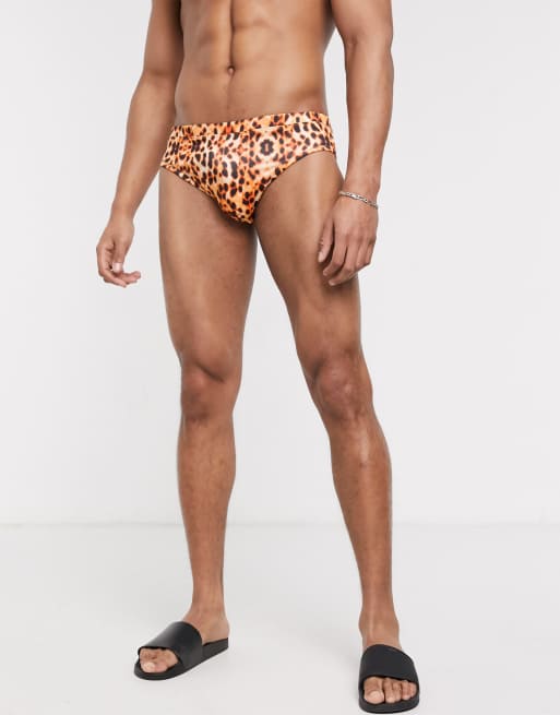 ASOS DESIGN – Kąpielówki ze wzorem w panterkę, część zestawu, 4 z 4