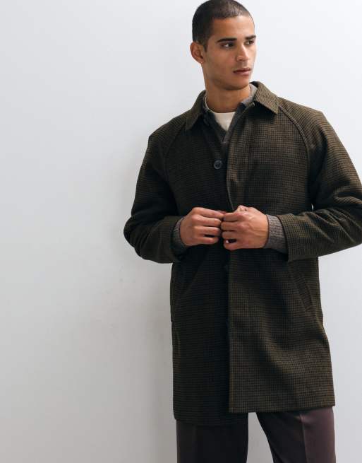 ASOS DESIGN kappa i brun miniruta med ullkänsla, 2 av 5