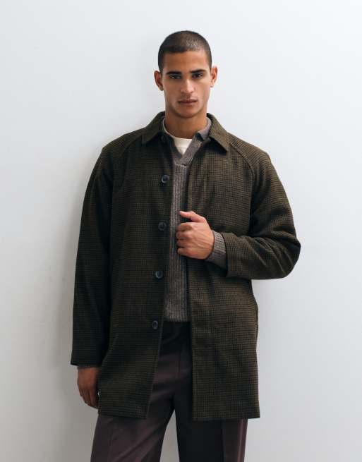 ASOS DESIGN kappa i brun miniruta med ullkänsla, 5 av 5