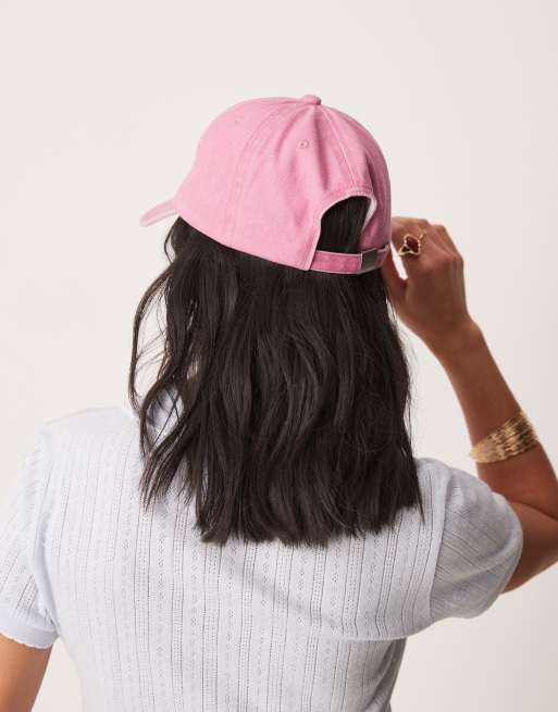ASOS DESIGN – Kappe in verwaschenem Rosa mit Hummer-Stickerei, 3 von 3