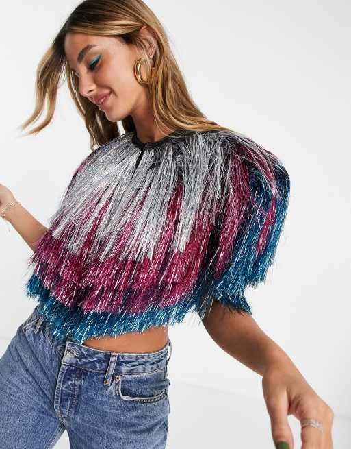 ASOS DESIGN - Kappe med multifarvede frynser