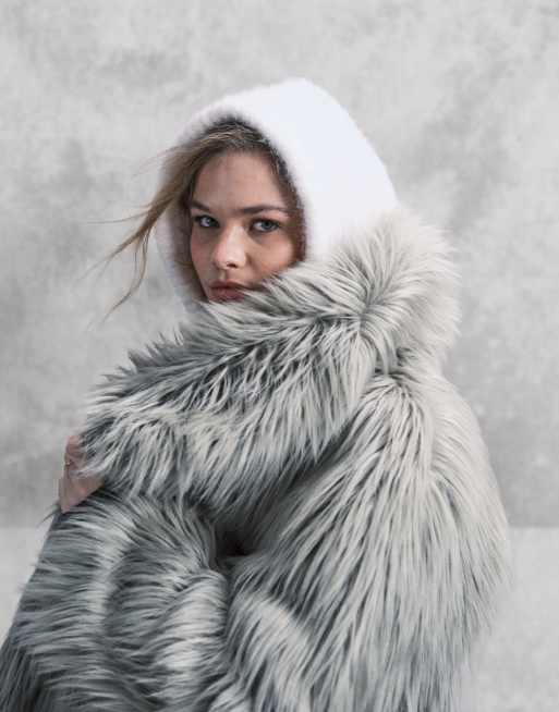 ASOS DESIGN – Kapuze aus Strick in Winterweiß, 2 von 3