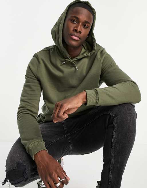 ASOS DESIGN – Kapuzenpullover in Grün – KHAKI