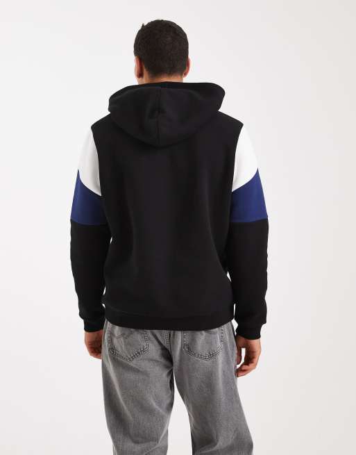 ASOS DESIGN – Kapuzenpullover in Schwarz mit abgenähten Einsätzen, 3 von 5