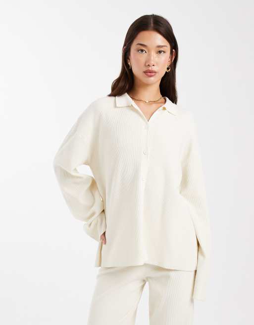ASOS DESIGN – Kardigan domowy z bardzo miękkiej dzianiny w kolorze écru, część zestawu
