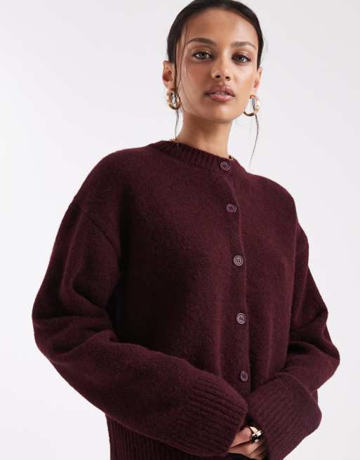 ASOS DESIGN – Kardigan o pudełkowym kroju z dzianiny z domieszką wełny