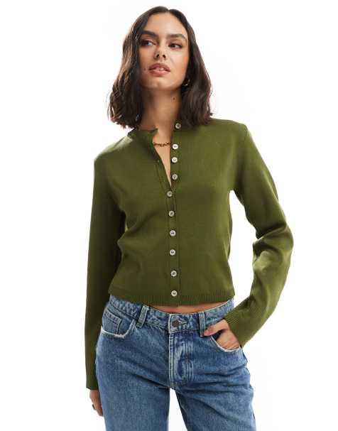 ASOS DESIGN – Kardigan w kolorze khaki - view 1