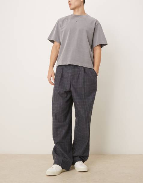 ASOS DESIGN – Karierte Hose mit weitem Bein - view 1