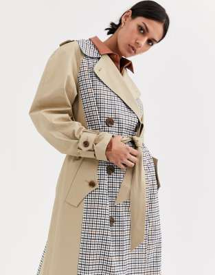 karierter trenchcoat