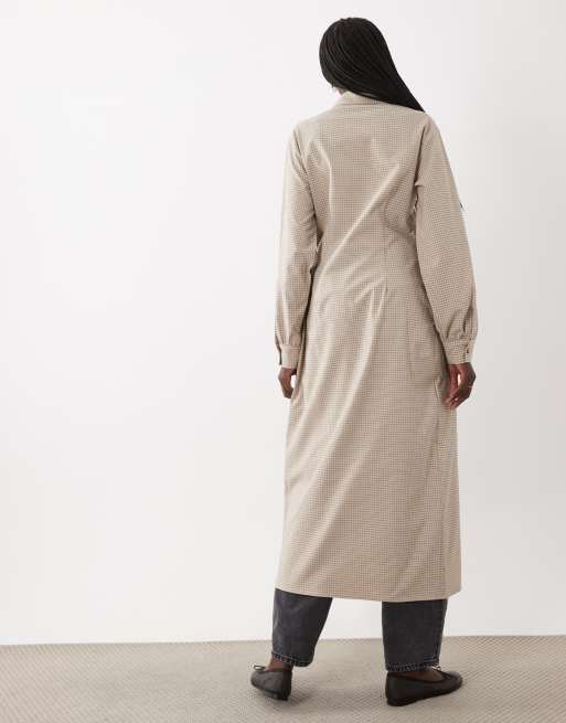 ASOS DESIGN kariertes Maxihemd in Braun, 4 von 4