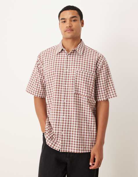 ASOS DESIGN – Kariertes Relaxed-Fit-Hemd in Rot - view 1