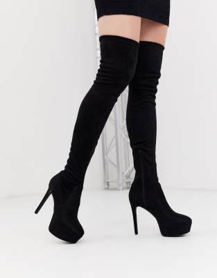 platform high knee boots