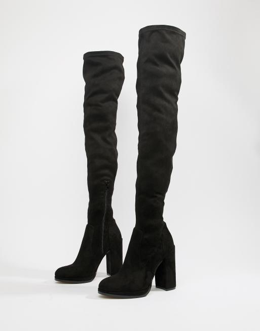 Asos Design Kassidy Overknee Stiefel In Weiter Passform Mit Weitem Schaft Asos