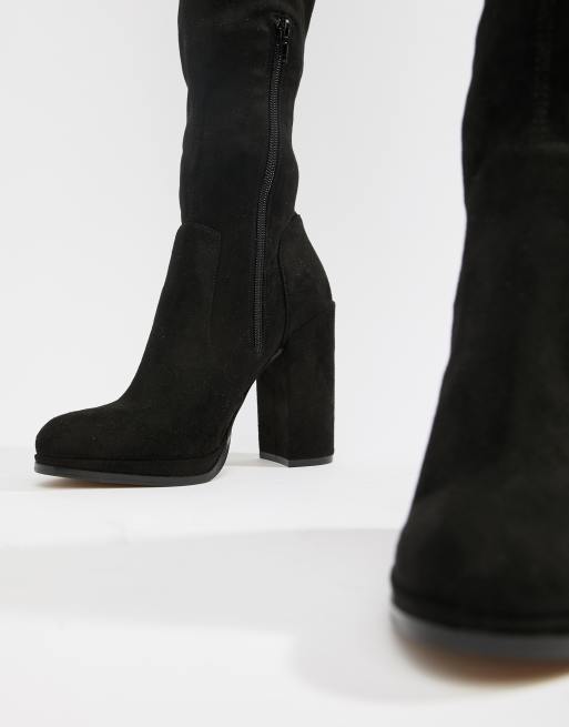 Asos Design Kassidy Overknee Stiefel In Weiter Passform Mit Weitem Schaft Asos