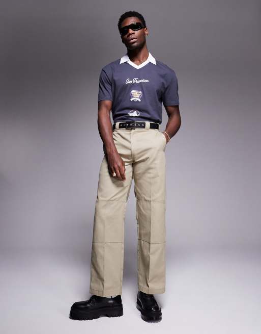 ASOS DESIGN – Kastig und lässig geschnittenes Polohemd in Anthrazit mit Sport-Print vorne, 2 von 4