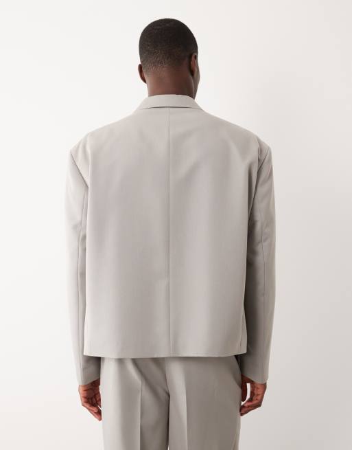 ASOS DESIGN – Kastige Anzugjacke in Hellgrau, 5 von 5