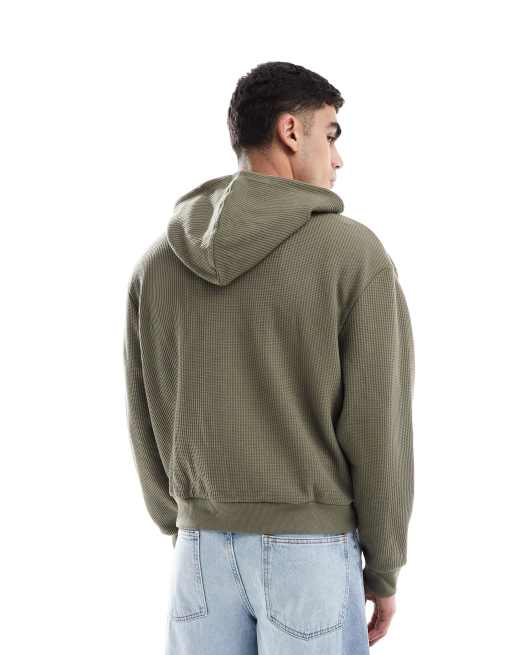 ASOS DESIGN – Kastige Kapuzenjacke in Khaki ASOS
