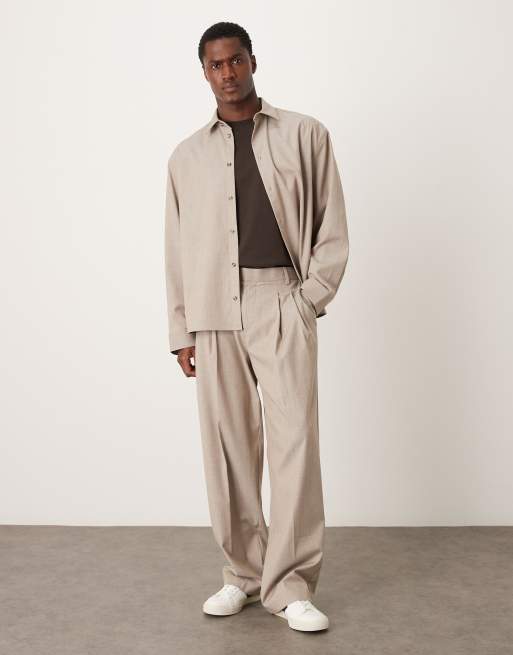 ASOS DESIGN – Kastige Oversize-Anzugjacke in neutraler Farbe mit Nadelstreifen, 2 von 5