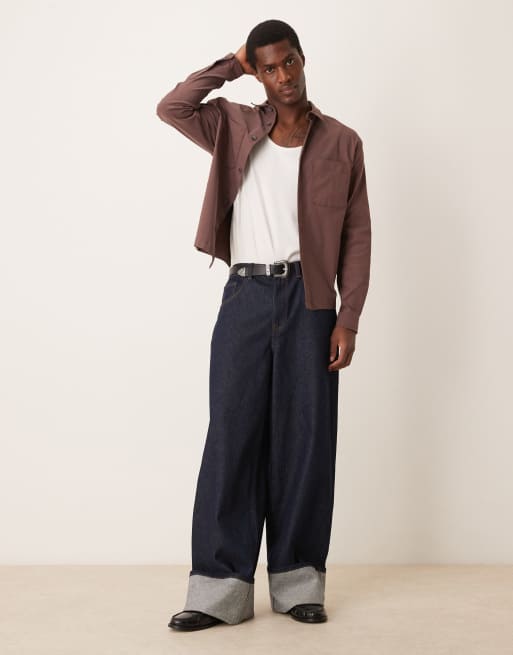 ASOS DESIGN – Kastige Oversize-Hemdjacke in Braun, 2 von 4