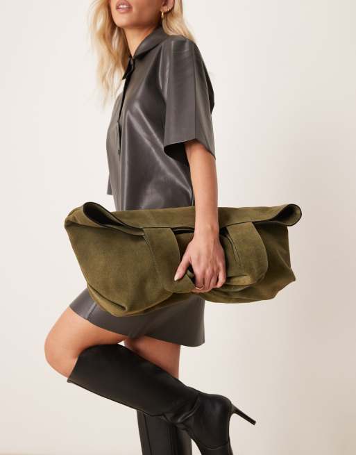Asos Shopper Tasche Wildleder ASOS DESIGN – Kastige Tragetasche