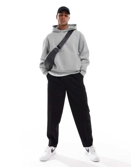 Qixiu Kapuzenpullover Herren Schwarz | Lässiger Oversize Hoodie | Basic Streetwear