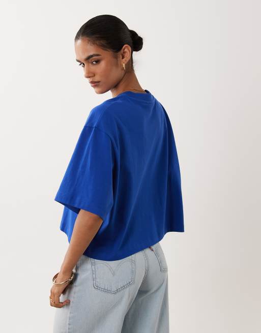 ASOS DESIGN kastiges Cropped-T-Shirt in Königsblau, 4 von 4
