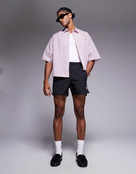 ASOS DESIGN – Kastiges, gestreiftes Oversize-Hemd in Rosa und Weiß - view 1
