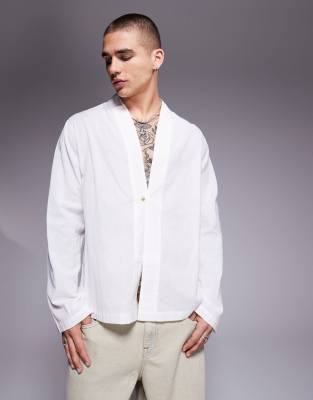 Kastiges Hemd in Weiß-Neutral Neutral XS
