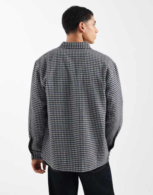 ASOS DESIGN – Kastiges, kariertes Oversize-Hemd in Marineblau, 4 von 5