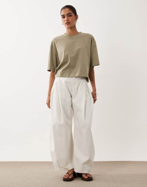ASOS DESIGN kastiges, kurzes T-Shirt in Khaki, 2 von 4