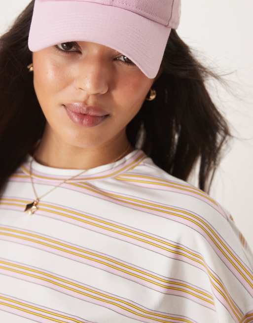 ASOS DESIGN – Kastiges, langärmliges Cropped-T-Shirt mit rosa Streifen, 4 von 4