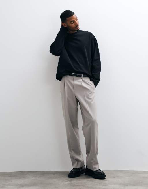 ASOS DESIGN – Kastiges, langärmliges Oversize-Shirt aus schwerem Material in Schwarz, 2 von 5