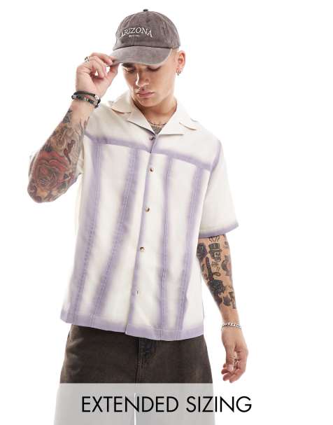 ASOS DESIGN – Kastiges, legeres Hemd in Ecru mit Reverskragen - view 1
