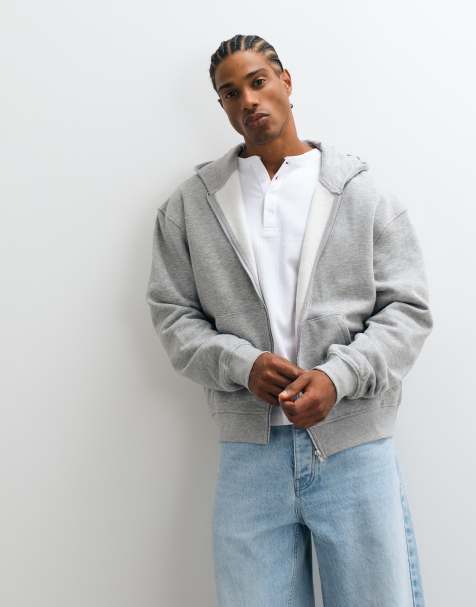 ASOS DESIGN – Kastiges, locker geschnittenes Basic-Sweatshirt mit kurzem Reißverschluss - view 1