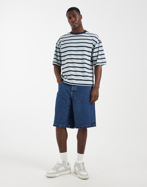 ASOS DESIGN – Kastiges Oversize-Hemd in Blau gestreift, 2 von 5