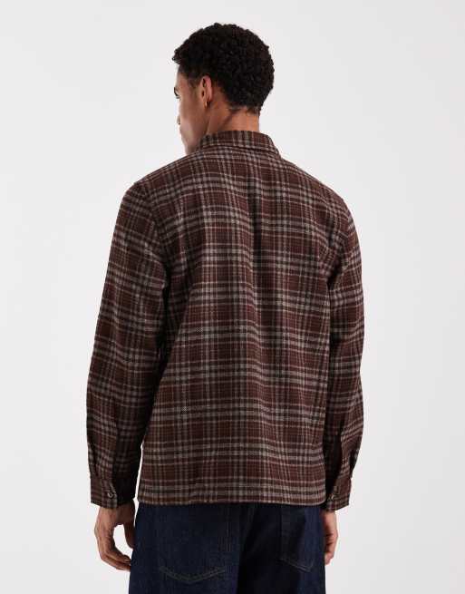 ASOS DESIGN – Kastiges Oversize-Hemd in Braun mit Karomuster, 3 von 5