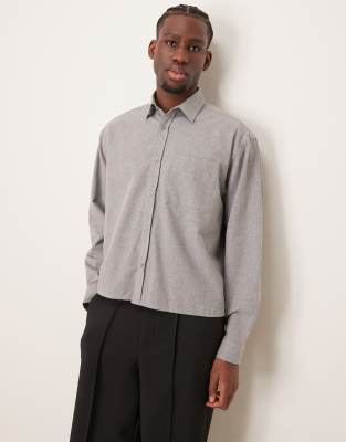 ASOS DESIGN – Kastiges Oversize-Hemd in Grau - view 1