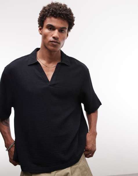 ASOS DESIGN – Kastiges Oversize-Schlupfhemd aus Musselinstoff in Schwarz - view 1