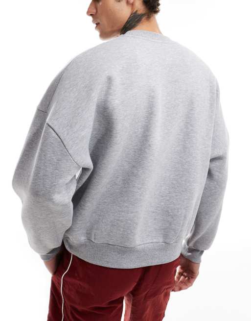 ASOS DESIGN – Kastiges Oversize-Sweatshirt in Kalkgrau, 4 von 4