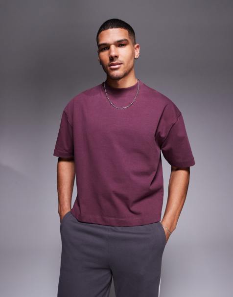 ASOS DESIGN – Kastiges Oversize-T-Shirt aus hochwertigem, 300 g/m² schwerem Material in Dunkelbraun - view 1